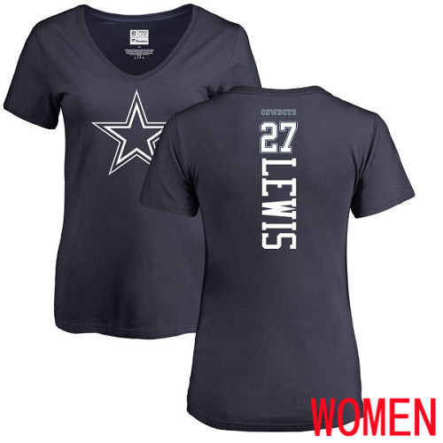 Women Dallas Cowboys Navy Blue Jourdan Lewis Backer #27 Nike NFL T Shirt->women nfl jersey->Women Jersey